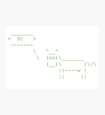 Cowsay Hi - green Photographic Print