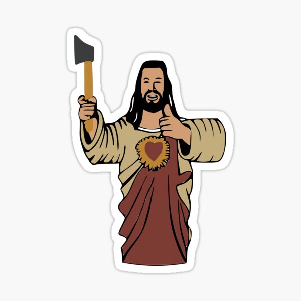 BUDDY CHRIST AXE THROWER | THE AXE SHOPPE Sticker