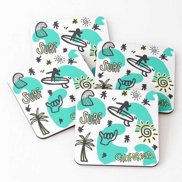 Item preview, Surf California surfing waves wave minimal draw  designed and sold by Tropical Blood.
