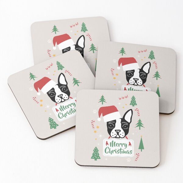 Item preview, Christmas Dog Boston Terrier Xmas Puppy Gift designed and sold by mythandframe.