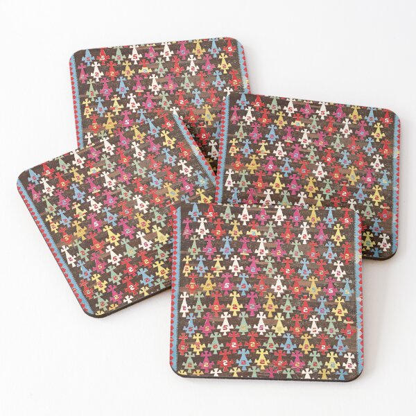 Item preview,  Kazak Colorful Abstract Kilim Print designed and sold by Vicky Brago-Mitchell®.