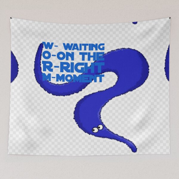 Item preview, Classic Worm on a String blue Lovely Designs designed and sold by MerciMe.