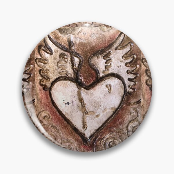 Item preview, Corazón alado / Arte tallado / Alas de querubín / Patrón de remolinos / San Valentín / Corazón mexicano / Corazón de Milagro designed and sold by artenvironments.