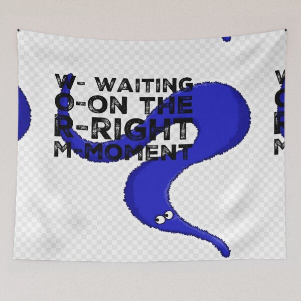 Item preview,  Blue Worm on a String  Lovely black Text Designs designed and sold by MerciMe.