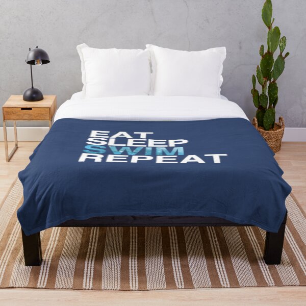 Aperçu de l'œuvre Eat Sleep Swim Repeat | Nageur natation créée et vendue par Nada18.