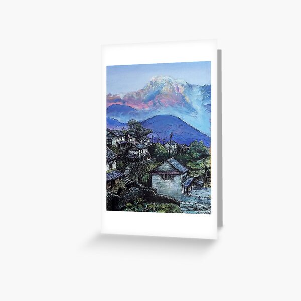 Item preview, Village in Himalayas, Nepal designed and sold by Donata Zawadzka.