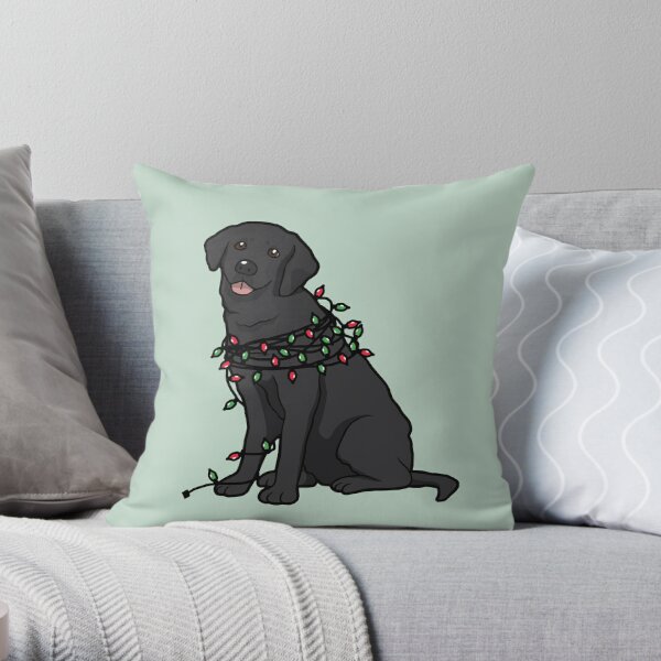 Chocolate lab with heart decorative pillow