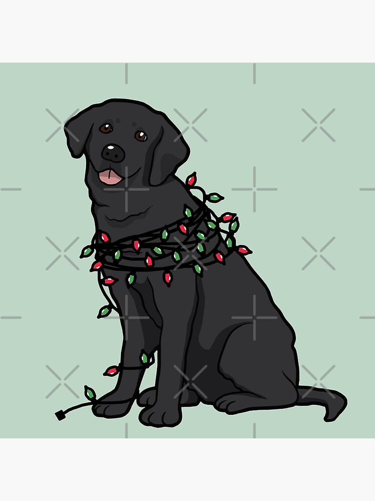 Night Before Christmas- Preppy Black Labs Greeting Card for Sale