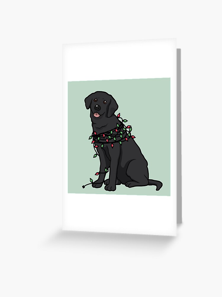 Night Before Christmas- Preppy Black Labs Greeting Card for Sale