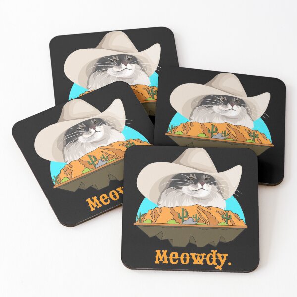 Item preview, Meowdy Texas Cat Cowboy Meme Funny Internet Illustration designed and sold by CelestialHCO.