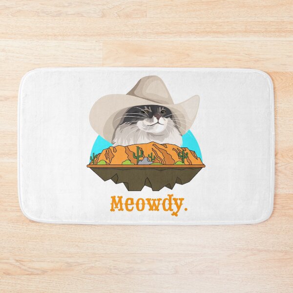 Item preview, Meowdy Texas Cat Cowboy Meme Funny Internet Illustration designed and sold by CelestialHCO.