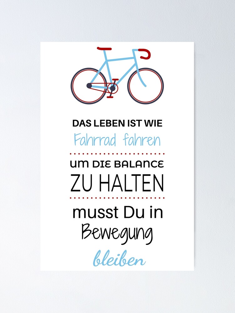 Kunstdruck Bild Poster Fine Art Druck Deko Das Leben ist wie Fahrrad fahren