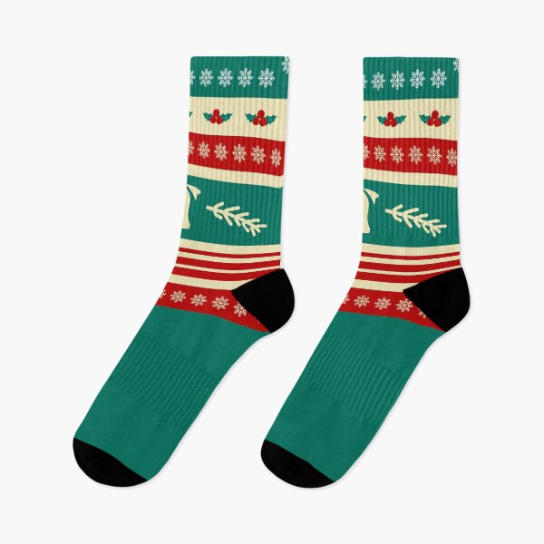 Item preview, classic xmas old school style Socks designed and sold by lamjar-art.