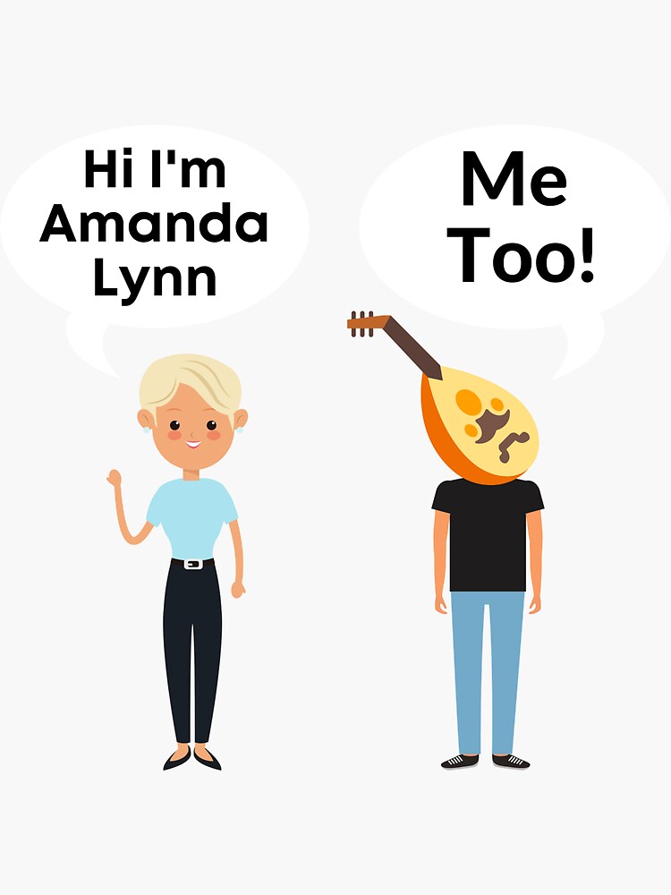 "Amanda Lynn Mandolin Music Pun" Sticker for Sale by DesignsByNuggs