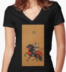 Mounted Warrior Women's Fitted V-Neck T-Shirt