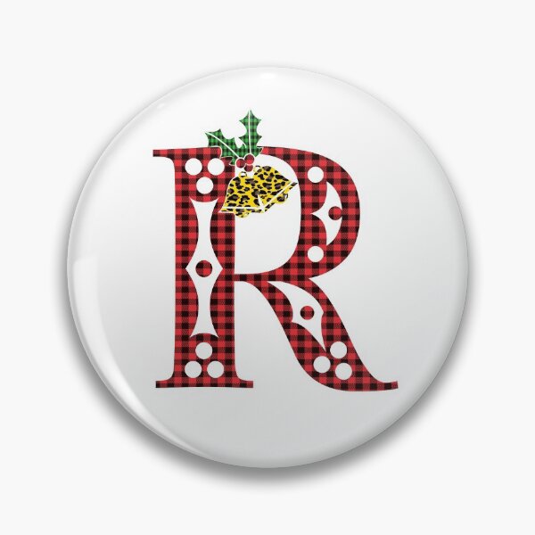 Item preview, Alphabet Letter R, Leopard Buffalo Plaid Christmas Design designed and sold by MonogramHQ.