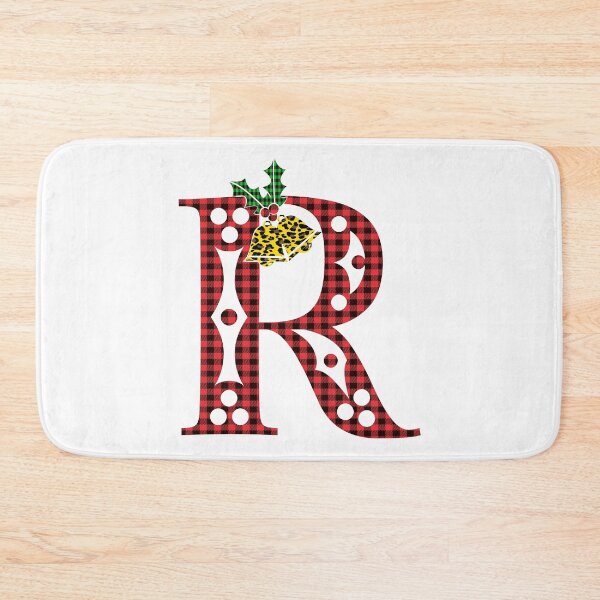 Item preview, Alphabet Letter R, Leopard Buffalo Plaid Christmas Design designed and sold by MonogramHQ.