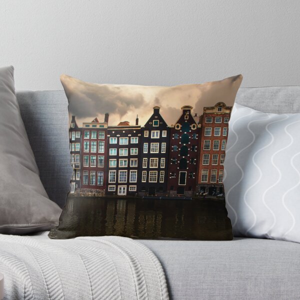Postcards from Amsterdam Throw Pillow