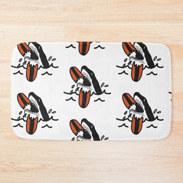 Item preview, REtro surf surfing sharks shark breaking surfboards  designed and sold by Tropical Blood.