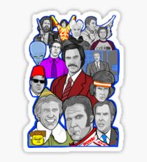 Will Ferrell collage art tribute Sticker