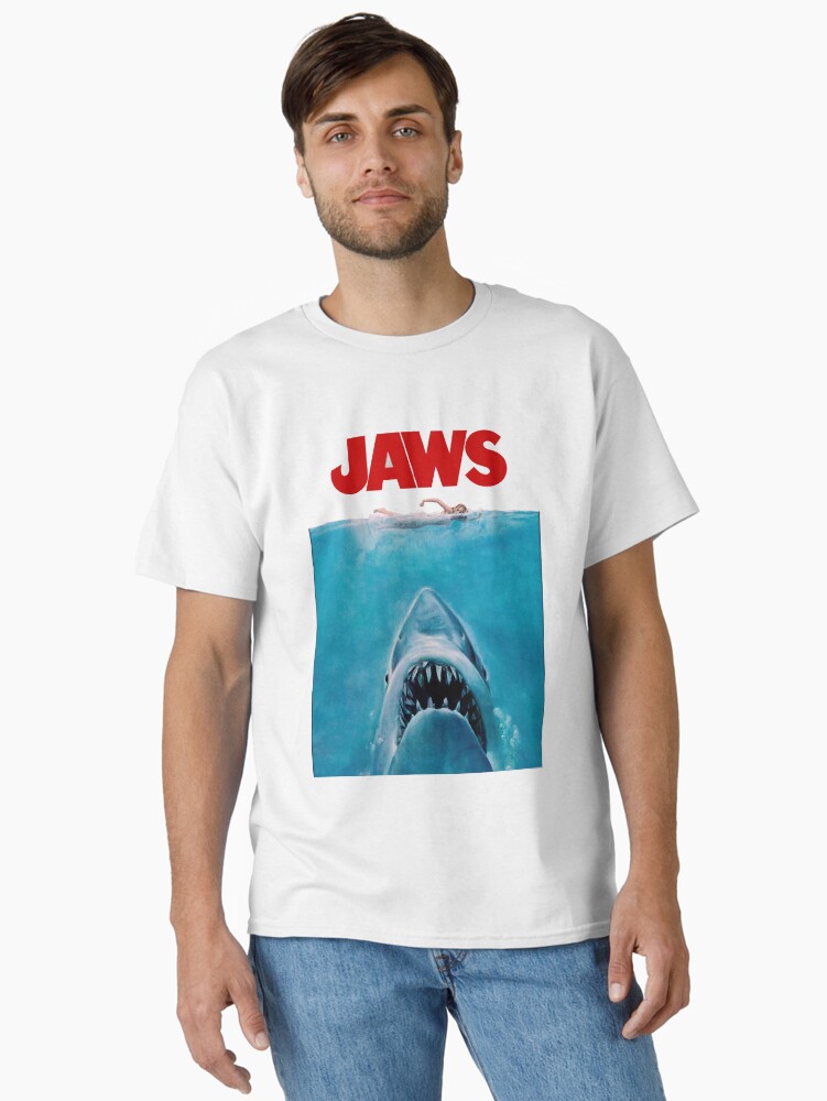Thumbnail 1 of 7, Classic T-Shirt, Jaws Original Movie Poster designed and sold by FifthSun.