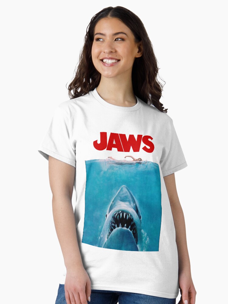 Thumbnail 2 of 7, Classic T-Shirt, Jaws Original Movie Poster designed and sold by FifthSun.