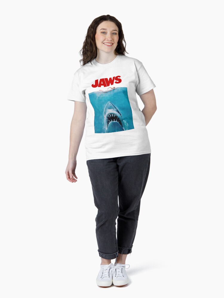Thumbnail 4 of 7, Classic T-Shirt, Jaws Original Movie Poster designed and sold by FifthSun.