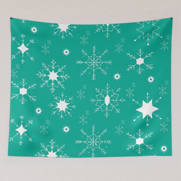 Item preview, Snowflakes Winter Christmas Holiday - Turquoise designed and sold by galleasstudio.