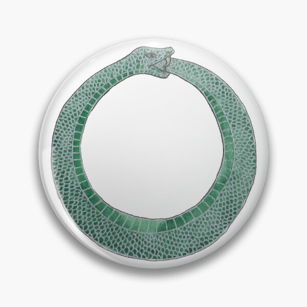 Item preview, Ouroboros - Green Watercolor with Silver and Black designed and sold by Danica Templeton.