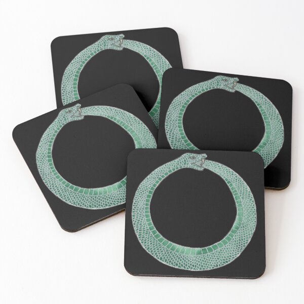 Item preview, Ouroboros - Green Watercolor with Silver and Black designed and sold by Danica Templeton.