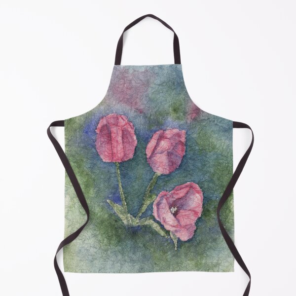 Item preview, Three Pink Tulips Watercolor Batik designed and sold by The Elderberry Blossom.