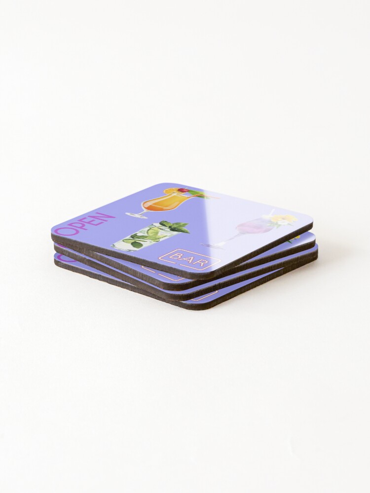 Thumbnail 4 of 5, Coasters (Set of 4), Cocktails Sticker designed and sold by Rcasadesign.