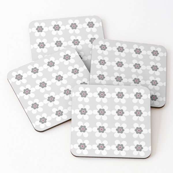 Item preview, Stand out from the crowd with this cute retro 80s simple flower power block colour graphic pattern in grey, white and dusky mauve purple designed and sold by Caroline Laursen.