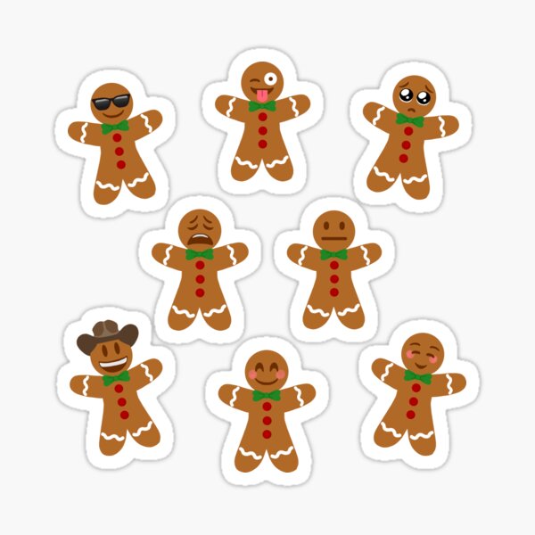 "Gingerbread Emoji Cookies" Sticker by helloworld Redbubble