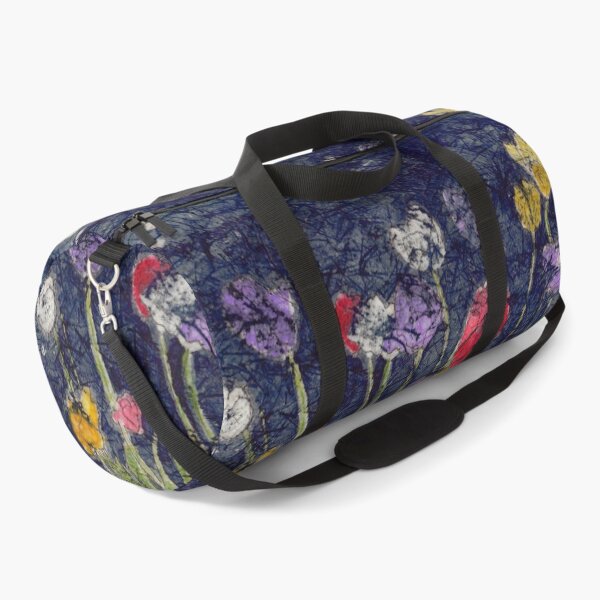 Item preview, Colorful Red White Purple Yellow Tulips in Watercolor Batik designed and sold by The Elderberry Blossom.