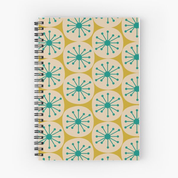 Item preview, Atomic Retro Dots - Midcentury Modern Pattern in Mid Mod Turquoise Teal, Beige, and Mustard designed and sold by kierkegaard.