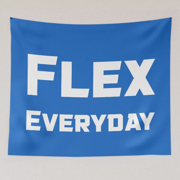 Item preview, Flex everyday white on blue designed and sold by Pawgyle.