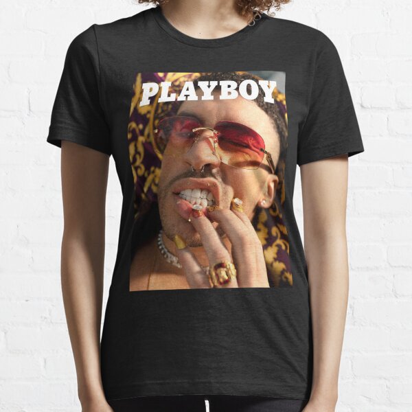 Bad Bunny Play boy Magazine Shirt Bad Bunny Merch Streetwear Regalos personalizados para hombres y mujeres, regalo el día de Navidad Camiseta esencial
