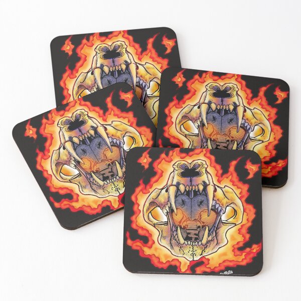 Item preview, Feline Skull in Flames - Black designed and sold by d5-OnlineStore.