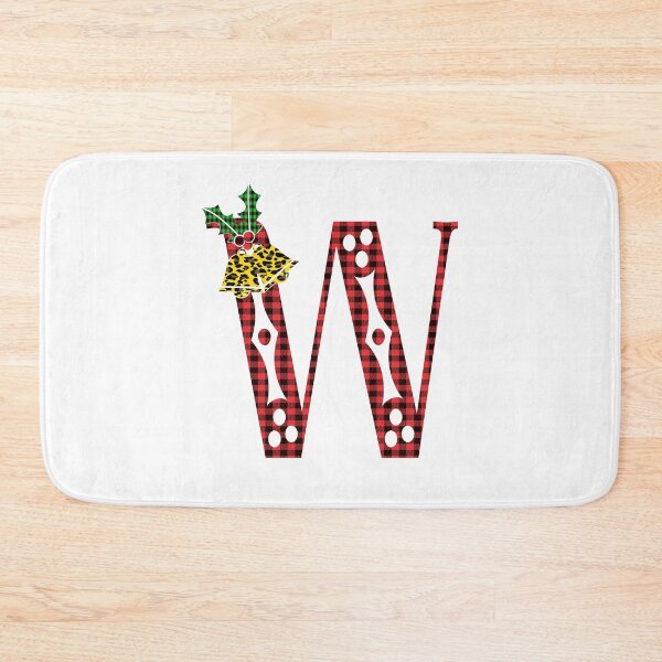 Item preview, Alphabet Letter W, Leopard Buffalo Plaid Christmas Design designed and sold by MonogramHQ.