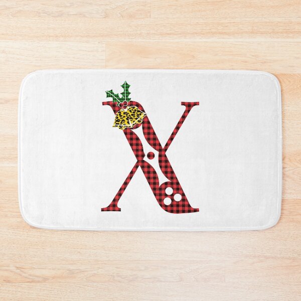 Item preview, Alphabet Letter X, Leopard Buffalo Plaid Christmas Design designed and sold by MonogramHQ.
