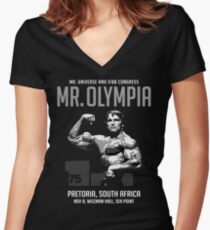 Arnold Schwarzenegger 1975 Mr. Olympia Women's Fitted V-Neck T-Shirt
