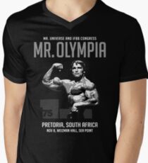 Arnold Schwarzenegger 1975 Mr. Olympia Men's V-Neck T-Shirt