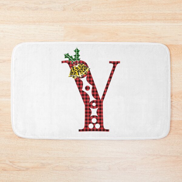 Item preview, Alphabet Letter Y, Leopard Buffalo Plaid Christmas Design designed and sold by MonogramHQ.