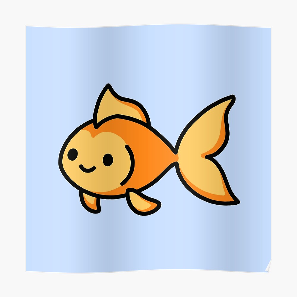 cute and colorful goldfish cute drawing for your art project