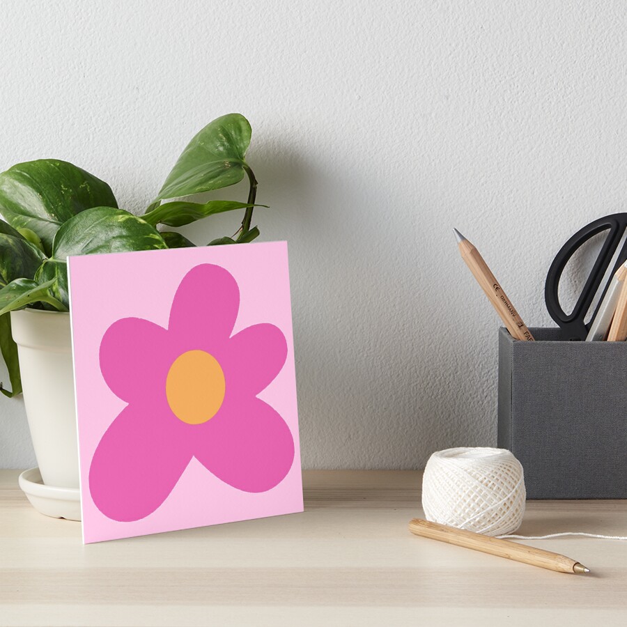 "Pink Y2K Flower (Pink Background)" Art Board Print by Crylestial | Redbubble