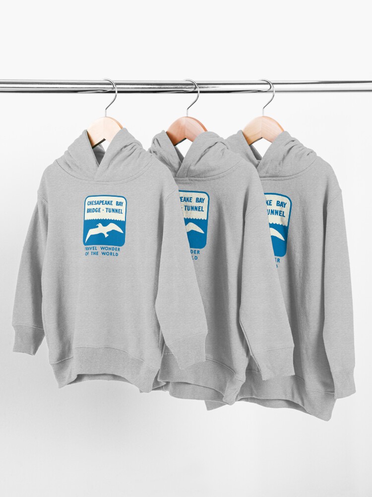 Alternate view of Chesapeake Bay Bridge Tunnel Vintage Travel Decal Toddler Pullover Hoodie
