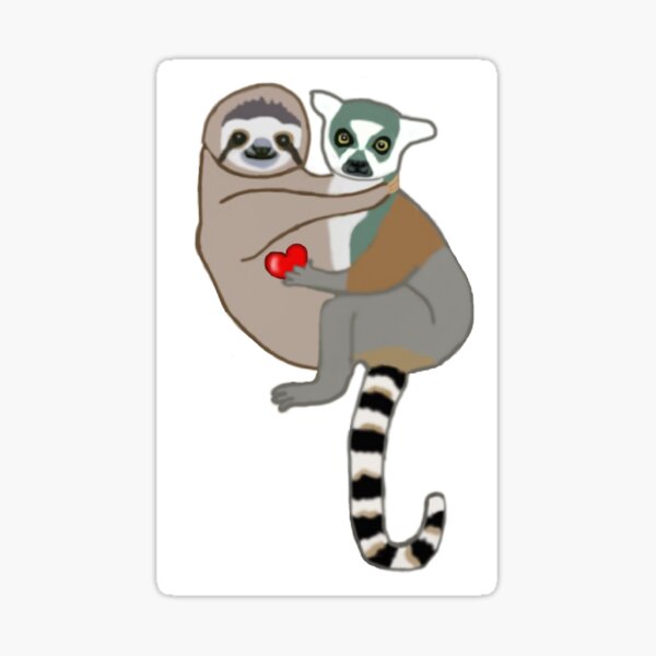 Sloth Lemur Love Sticker