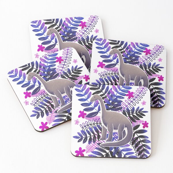 Item preview, Dinosaur & Leaves - Neon Pink and Purple designed and sold by monitdesign.