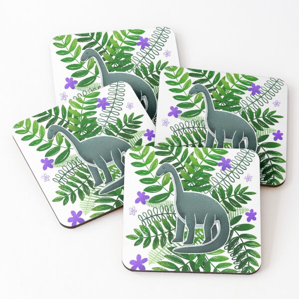 Item preview, Dinosaur & Leaves - Green and Purple designed and sold by monitdesign.